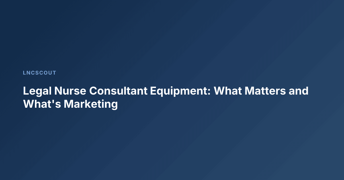Legal Nurse Consultant Equipment: What Matters and What's Marketing